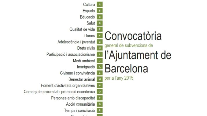 Subvencions Generals 2015 de l’Ajuntament de Barcelona