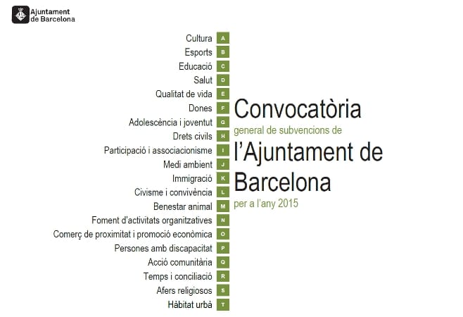 Subvencions Generals 2015 de l’Ajuntament de Barcelona