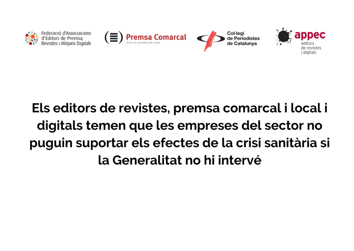 Comunicat dels editors de revistes, premsa comarcal i local i digitals