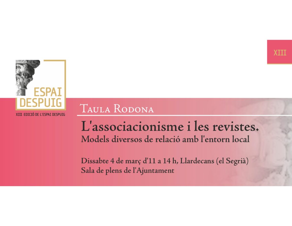 La XIII edició de l’Espai Despuig tractarà sobre els diferents models de revistes locals o comarcals